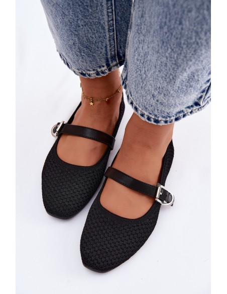 Fabric Ballerinas With Strap And Buckle Jelisa