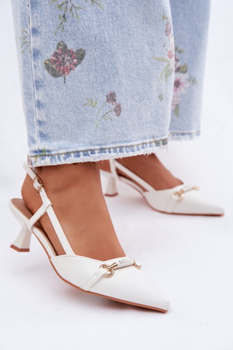 Women's High-Heeled Sandals With Pointed Toes White Felessa