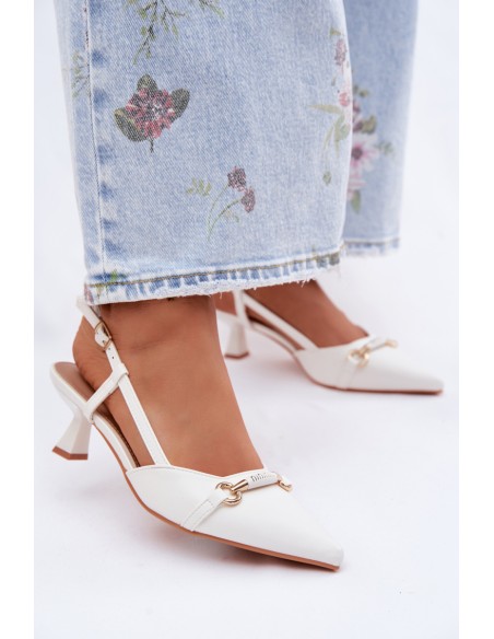 Women's High-Heeled Sandals With Pointed Toes White Felessa