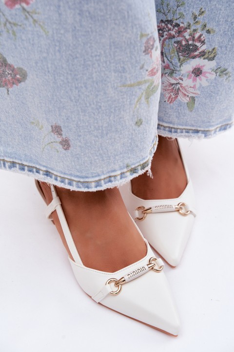 Women's High-Heeled Sandals With Pointed Toes White Felessa