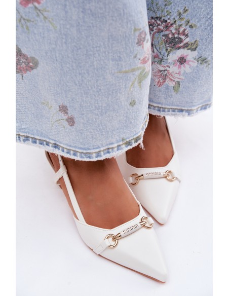 Women's High-Heeled Sandals With Pointed Toes White Felessa