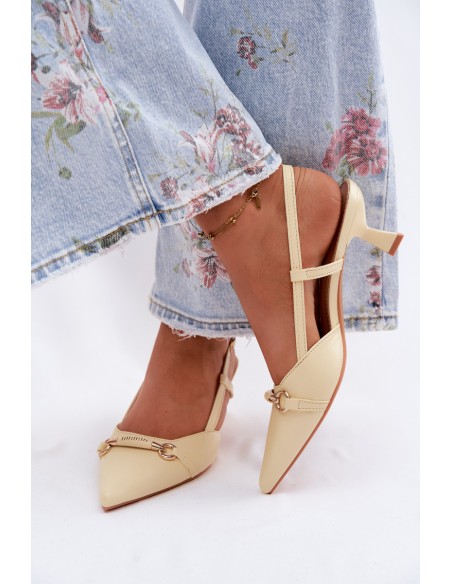 Women's High Heel Sandals With Pointed Toes Yellow Felessa