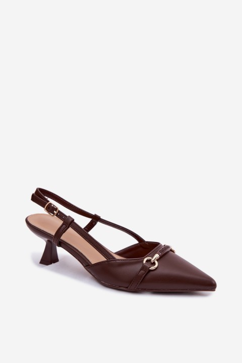 Women's High Heeled Sandals With Pointed Toes Brown Felessa