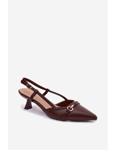 Women's High Heeled Sandals With Pointed Toes Brown Felessa
