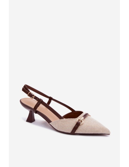 Women's High Heel Sandals With Pointed Toes Brown-Beige Felessa