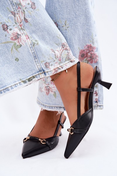 Women's High Heel Sandals With Pointed Toes Black Felessa