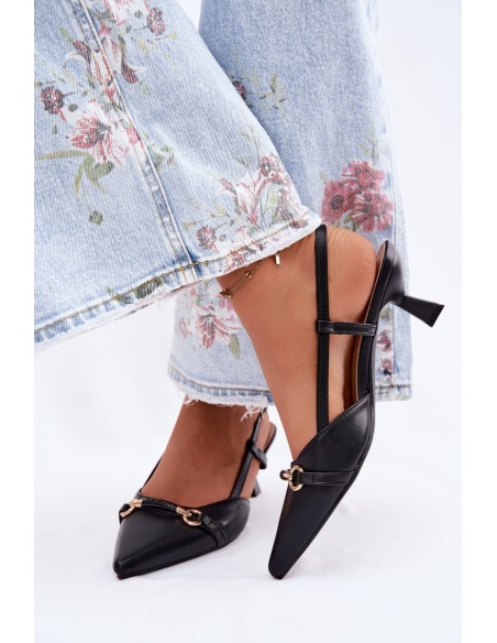 Women's High Heel Sandals With Pointed Toes Black Felessa