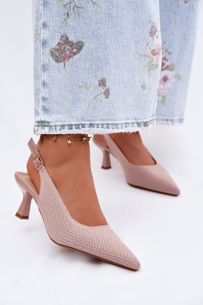 Material Sandals With Heels Dirty Pink Delessa