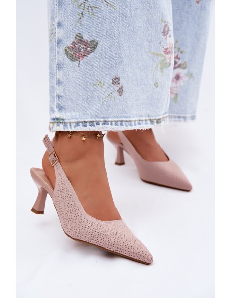 Material Sandals With Heels Dirty Pink Delessa