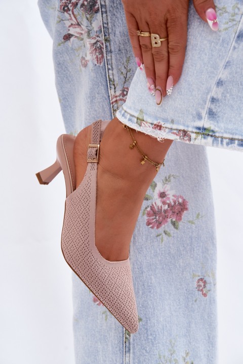 Material Sandals With Heels Dirty Pink Delessa