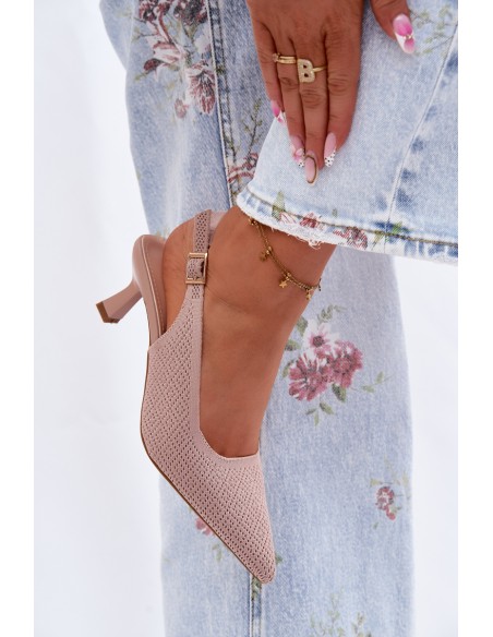 Material Sandals With Heels Dirty Pink Delessa