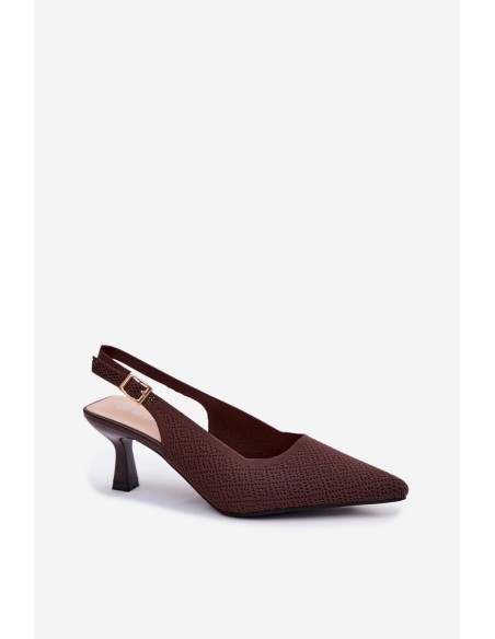Delessa Material Platform Heeled Chocolate Sandals