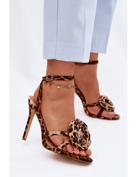 Women's High Heel Sandals With Leopard Print Decoration Geloria