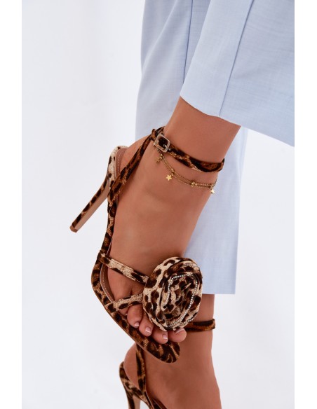 Women's High Heel Sandals With Leopard Print Decoration Geloria