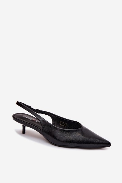 Patent Women's Faux Leather Heeled Sandals Black Averelle 2