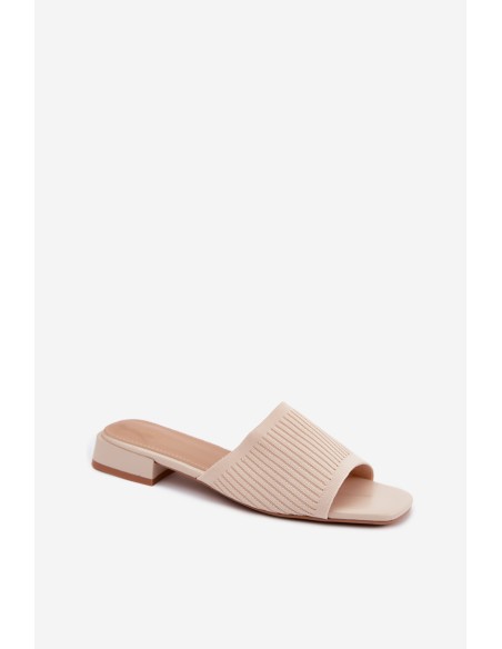 Material Women's Flat Low Heel Light Beige Belissea