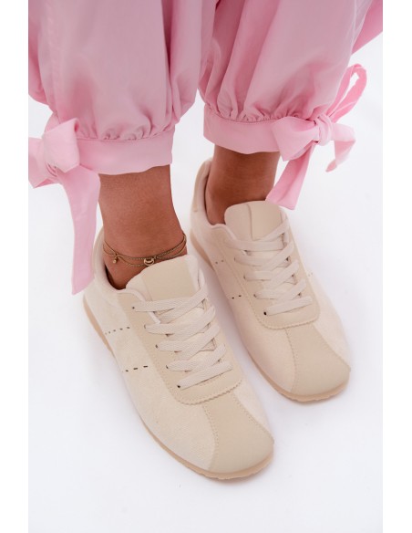 Women's Sneakers Made of Eco Suede Low Light Beige Melvelin