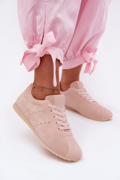 Women's Eco Suede Low Pink Sneakers Melvelin