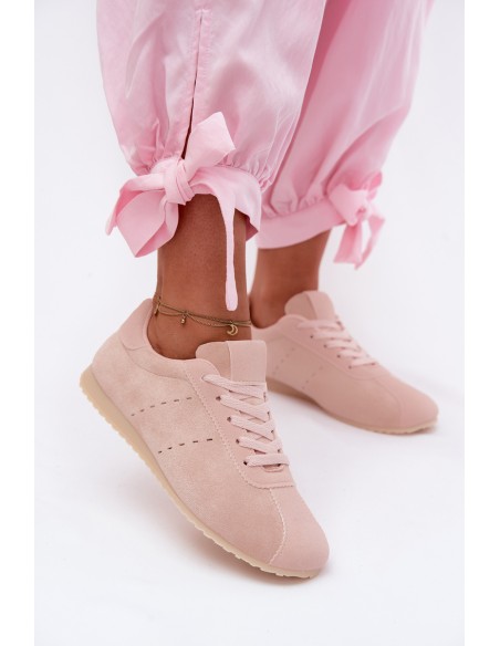 Women's Eco Suede Low Pink Sneakers Melvelin