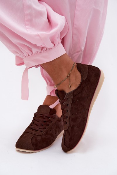 Women's Eco Suede Low Chocolate Sneakers Melvelin