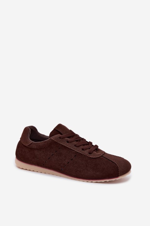 Women's Eco Suede Low Chocolate Sneakers Melvelin
