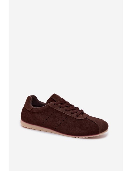 Women's Eco Suede Low Chocolate Sneakers Melvelin