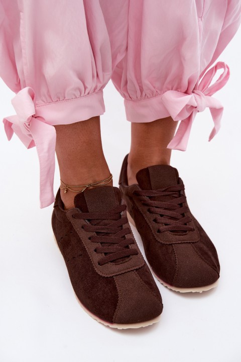 Women's Eco Suede Low Chocolate Sneakers Melvelin