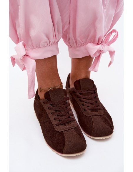 Women's Eco Suede Low Chocolate Sneakers Melvelin