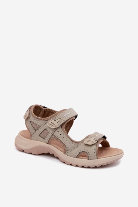 Leather Women's Sporty Style Beige Sandals Morenia