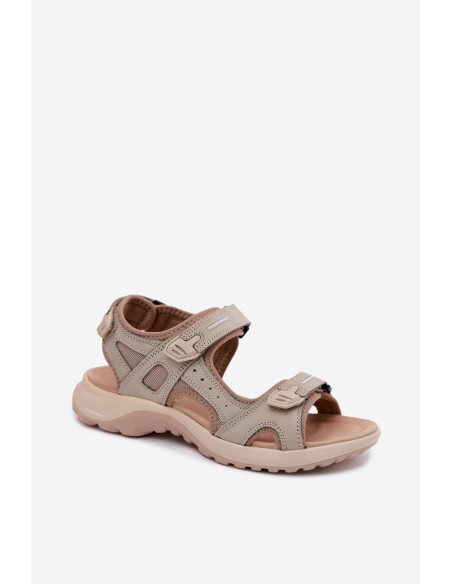 Leather Women's Sporty Style Beige Sandals Morenia