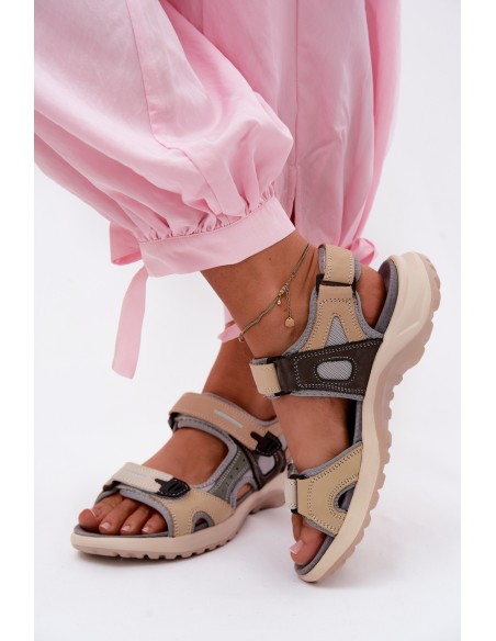 Leather Women's Sporty Style Gray Morenia Sandals