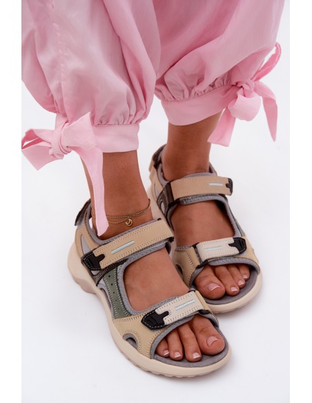 Leather Women's Sporty Style Gray Morenia Sandals