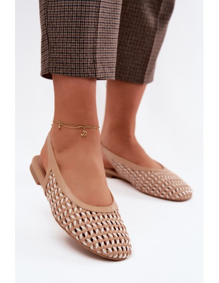 Women's Woven Pattern Sandals Camel Selviora