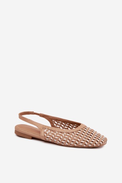 Women's Woven Pattern Sandals Camel Selviora 2