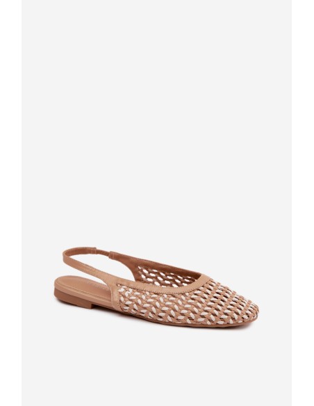 Women's Woven Pattern Sandals Camel Selviora