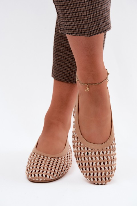 Women's Woven Pattern Sandals Camel Selviora