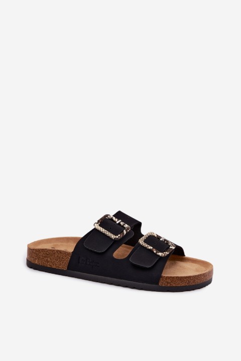 Women's Black Slides With Straps Lee Cooper LCW-26-35-4450L