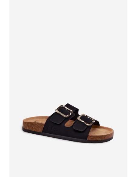 Women's Black Slides With Straps Lee Cooper LCW-26-35-4450L