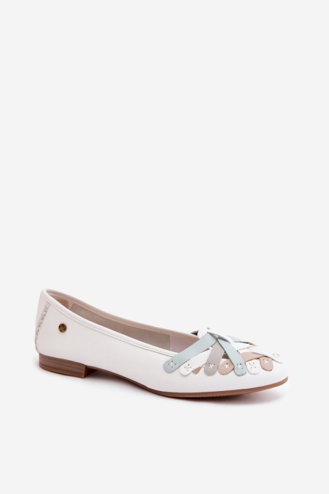 Leather Ballerinas Maciejka P7542-11 White