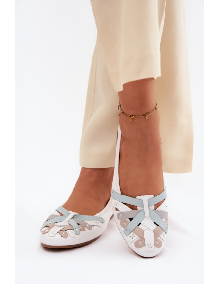 Leather Ballerinas Maciejka P7542-11 White