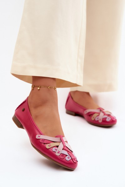 Leather Ballerinas Maciejka P7542-15 Fuchsia
