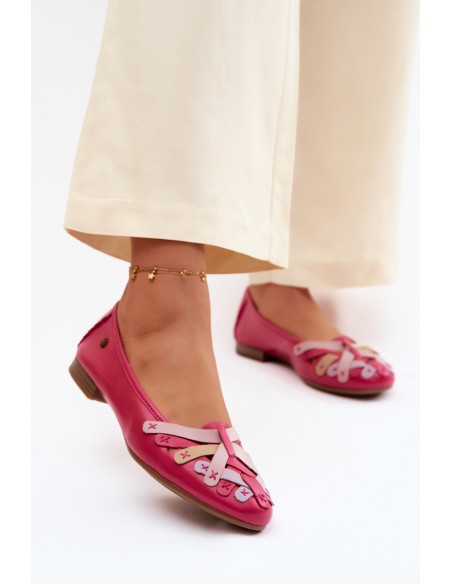 Leather Ballerinas Maciejka P7542-15 Fuchsia