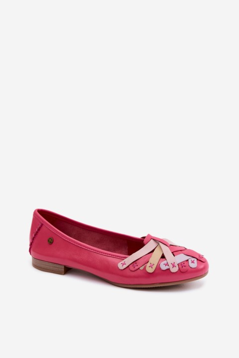 Leather Ballerinas Maciejka P7542-15 Fuchsia