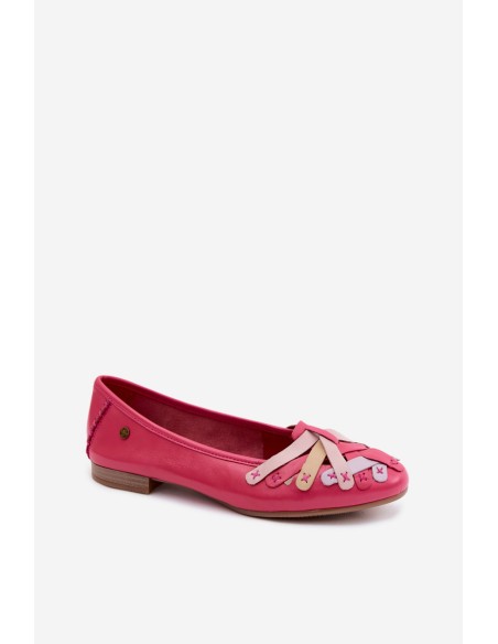 Leather Ballerinas Maciejka P7542-15 Fuchsia
