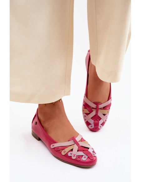 Leather Ballerinas Maciejka P7542-15 Fuchsia