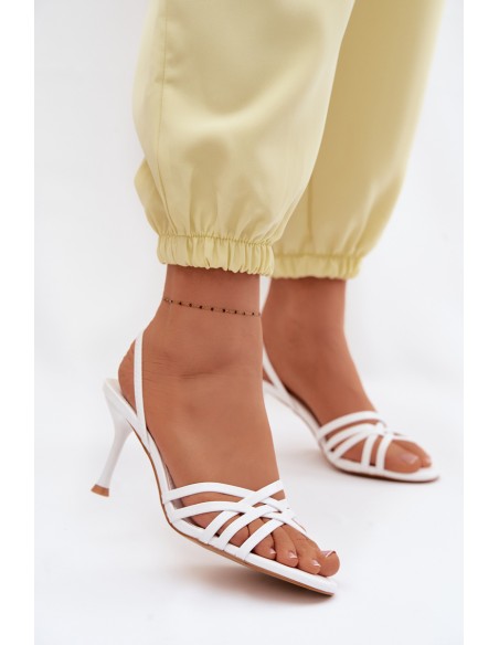 Women's High Heel Sandals With Straps White Velivelle