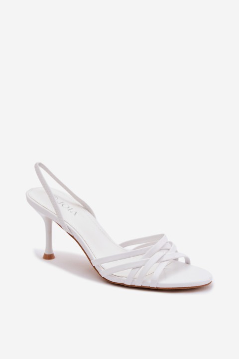 Women's High Heel Sandals With Straps White Velivelle