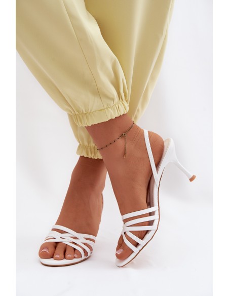 Women's High Heel Sandals With Straps White Velivelle