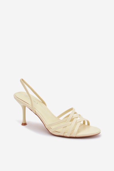 Women's High Heel Sandals With Straps Yellow Velivelle 2