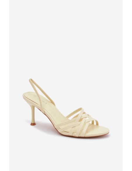 Women's High Heel Sandals With Straps Yellow Velivelle